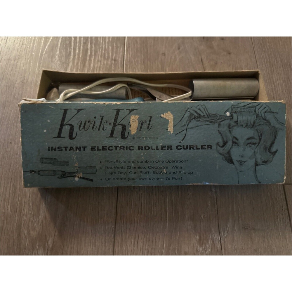 Vintage Kwik Kurl Instant Electric Roller‎ Curler  w/box